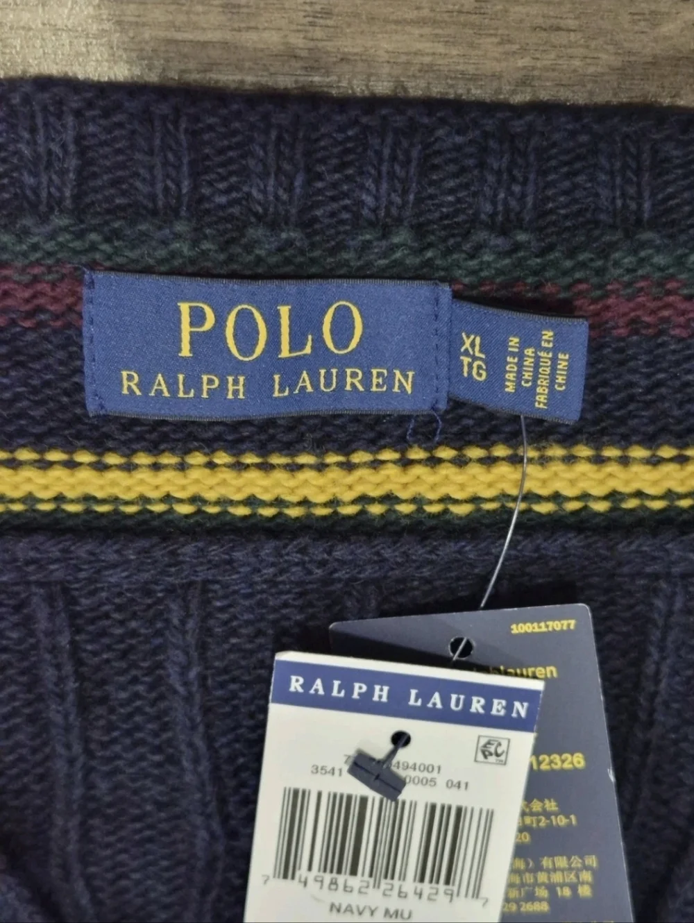 Ralph Lauren The Iconic Cricket Sweater Men's Navy Size XL